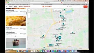 The food delivery app, Door Dash, check out screen